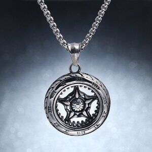 ❤️Tire pendant Roman style numerals pendant necklace for women/men, N90201P177